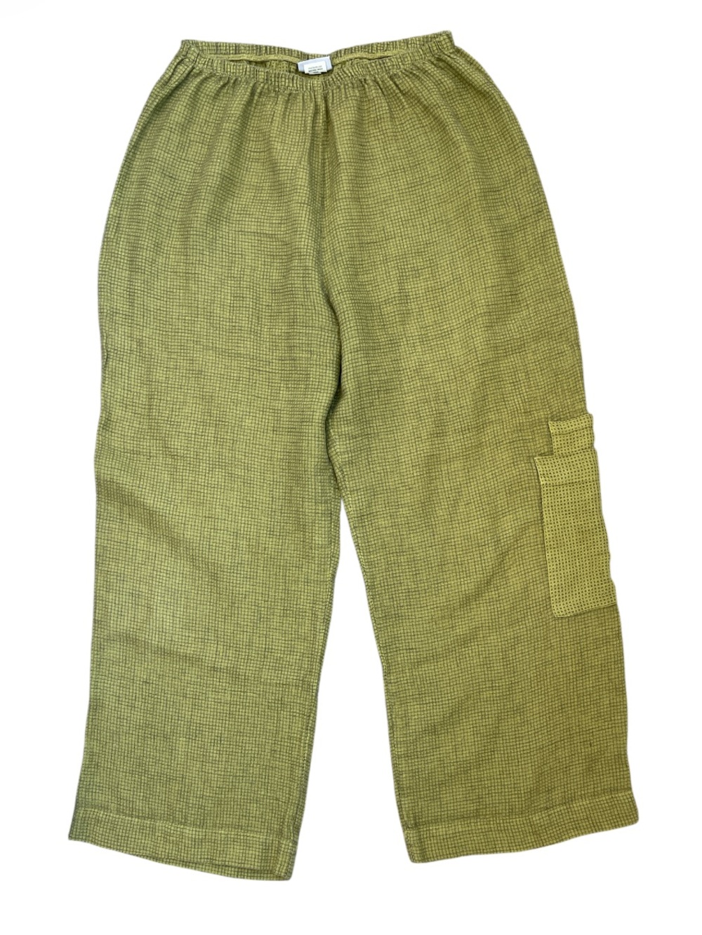 Habitat Green Textured Lagenlook Crop Elastic Waistband Pants Size Medium
